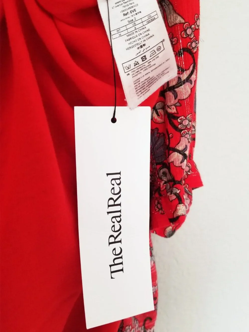 ba&sh Eve Red Floral Metallic Boho Flowy Dress Size 2, US 8 Medium Flowy $235 - Picture 12 of 16